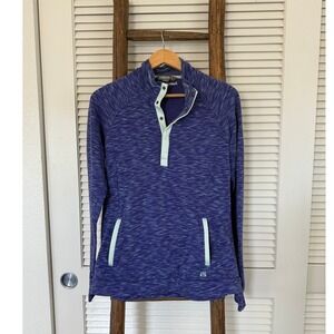 Avalanche Quarter Snap Pullover Top Women's Activewear Athletic Purple Blue